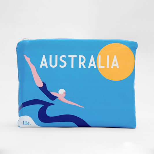 wet bag blue yellow sun white Australia for beach days or swimming lessons